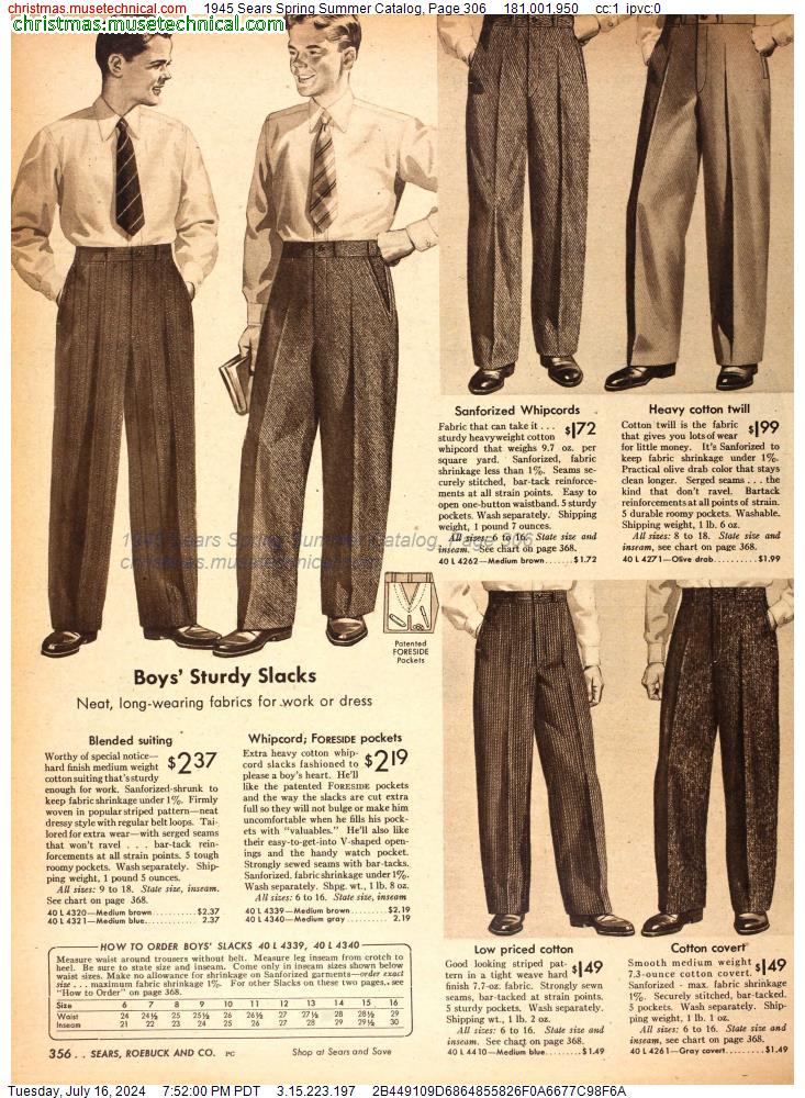 1945 Sears Spring Summer Catalog, Page 306