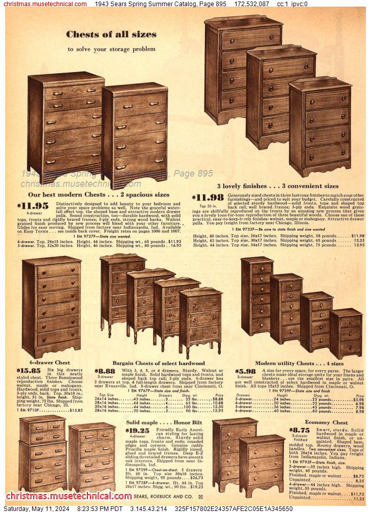 1943 Sears Spring Summer Catalog, Page 895