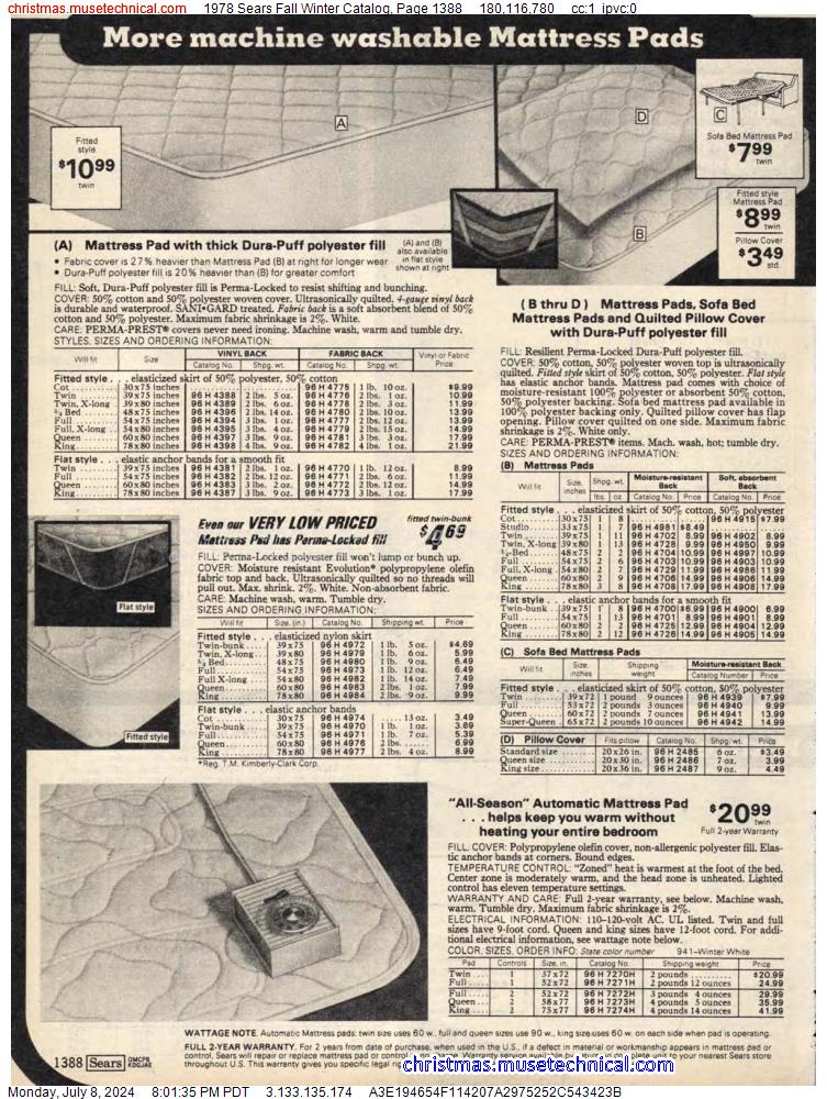 1978 Sears Fall Winter Catalog, Page 1388
