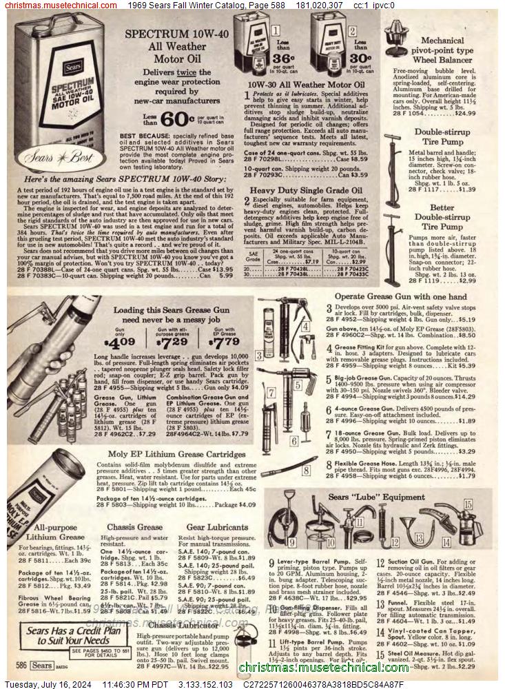 1969 Sears Fall Winter Catalog, Page 588