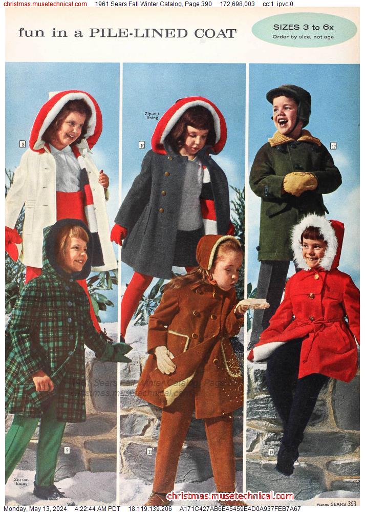 1961 Sears Fall Winter Catalog, Page 390