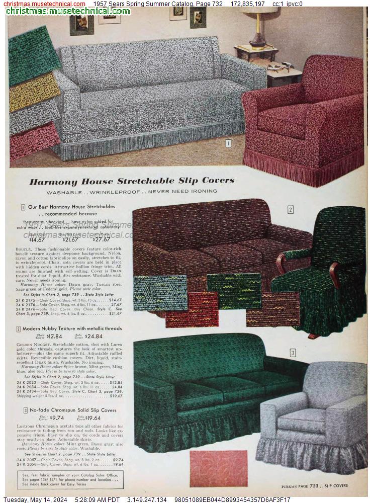 1957 Sears Spring Summer Catalog, Page 732
