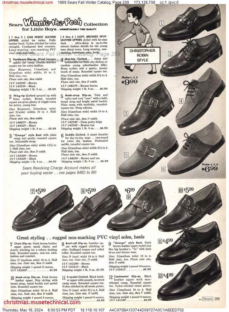 1969 Sears Fall Winter Catalog, Page 209