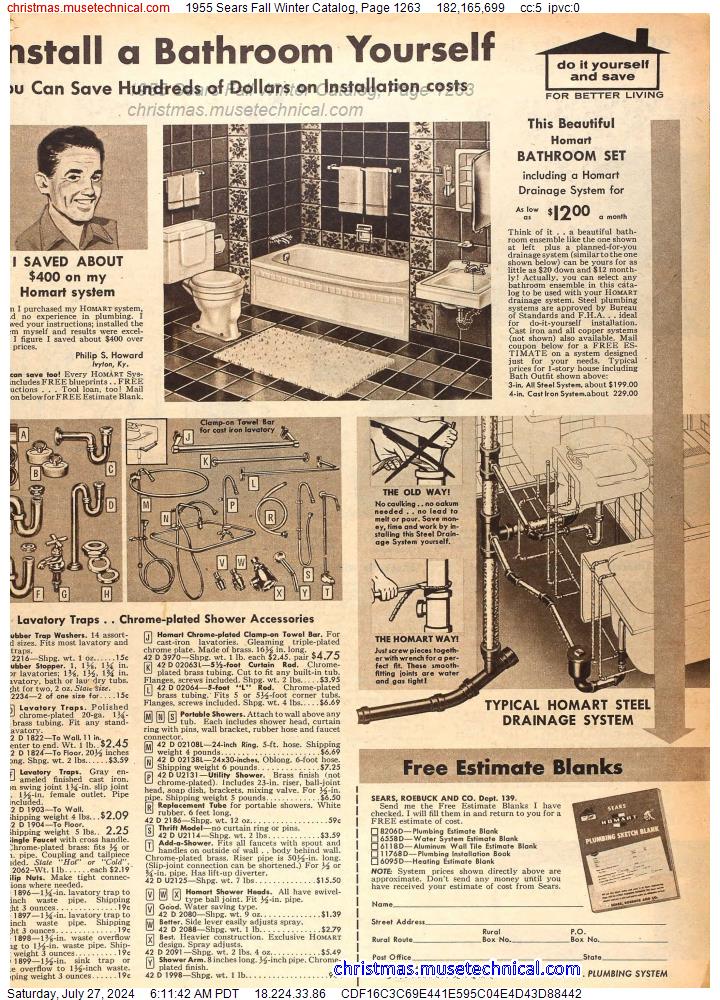 1955 Sears Fall Winter Catalog, Page 1263