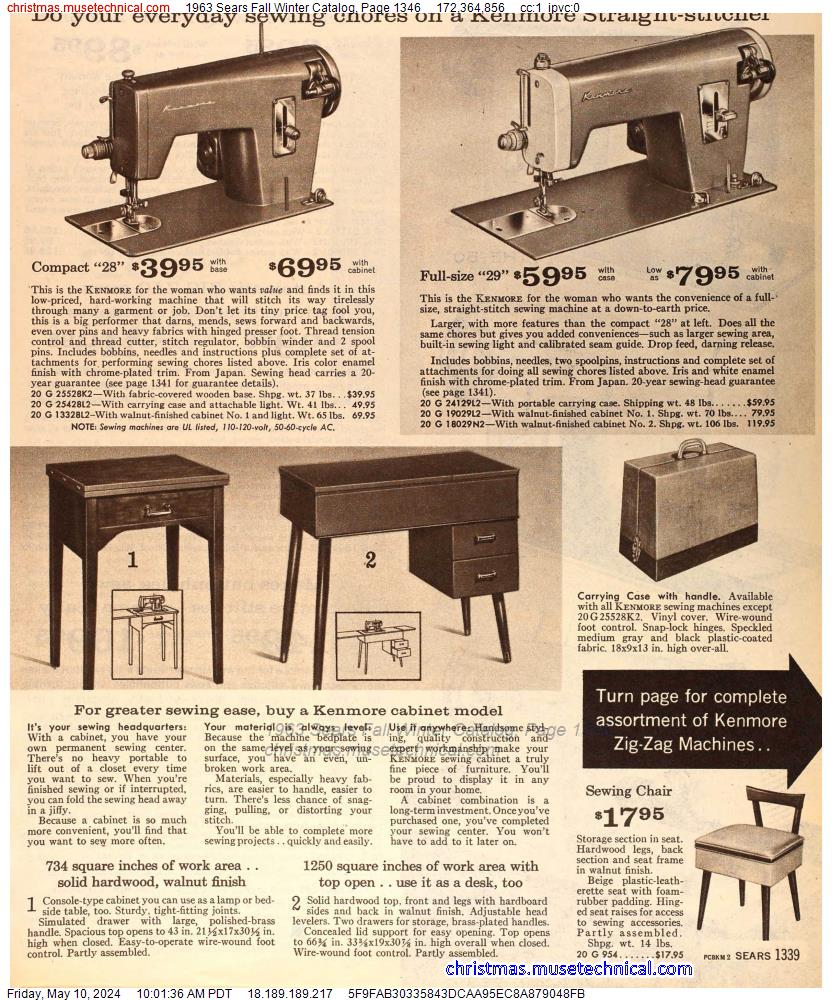 1963 Sears Fall Winter Catalog, Page 1346