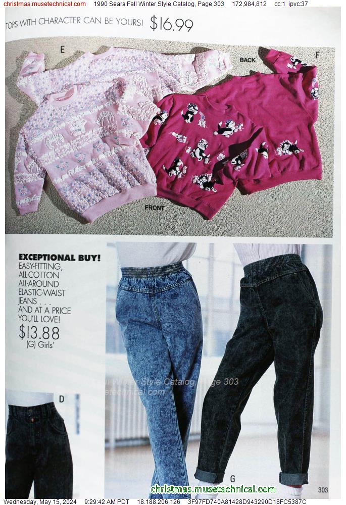 1990 Sears Fall Winter Style Catalog, Page 303