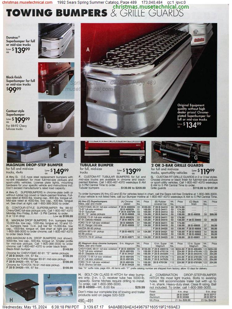1992 Sears Spring Summer Catalog, Page 489