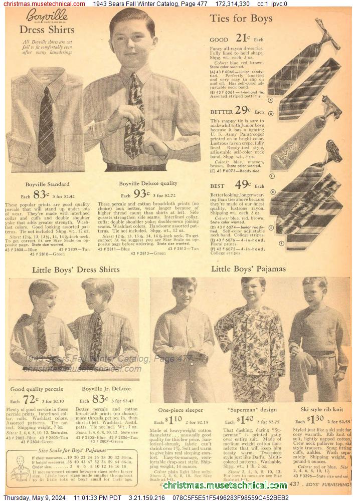 1943 Sears Fall Winter Catalog, Page 477