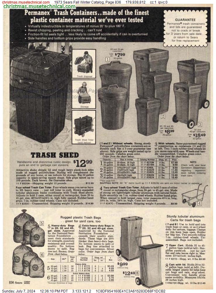 1973 Sears Fall Winter Catalog, Page 836