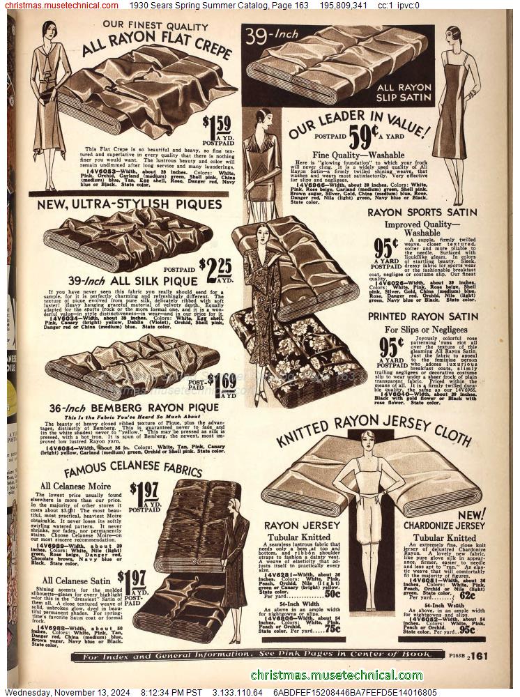 1930 Sears Spring Summer Catalog, Page 163