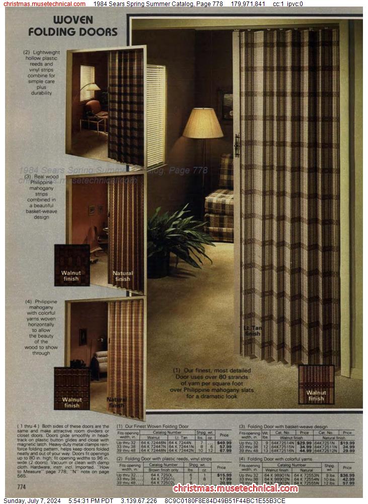 1984 Sears Spring Summer Catalog, Page 778