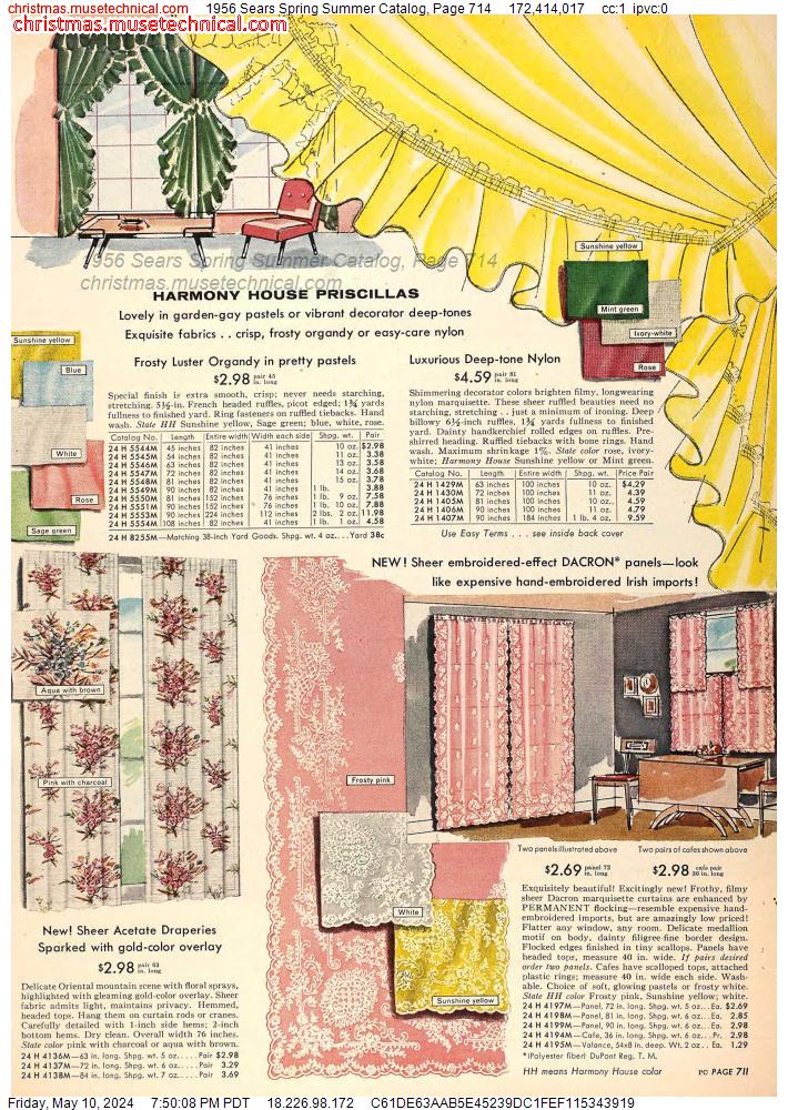 1956 Sears Spring Summer Catalog, Page 714