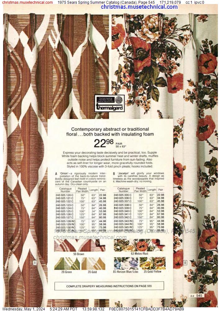 1975 Sears Spring Summer Catalog (Canada), Page 545