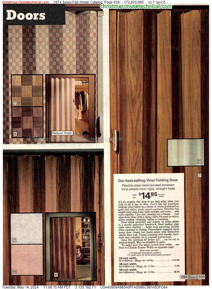 1974 Sears Fall Winter Catalog, Page 939