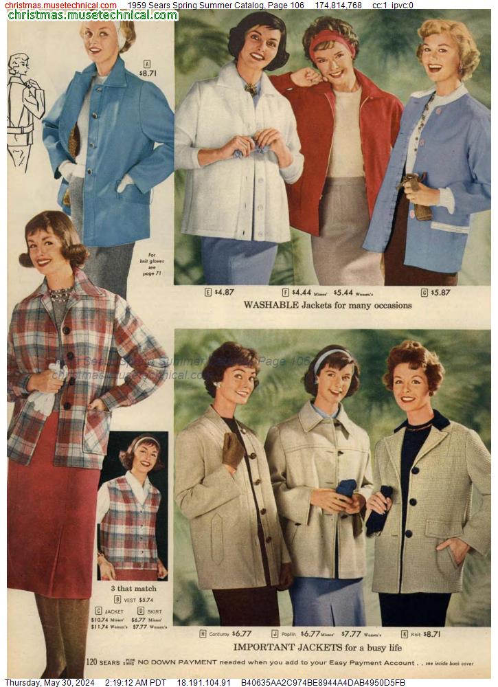 1959 Sears Spring Summer Catalog, Page 106