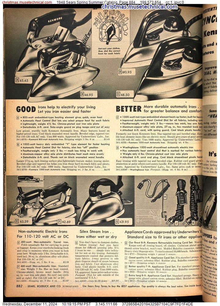 1948 Sears Spring Summer Catalog, Page 884