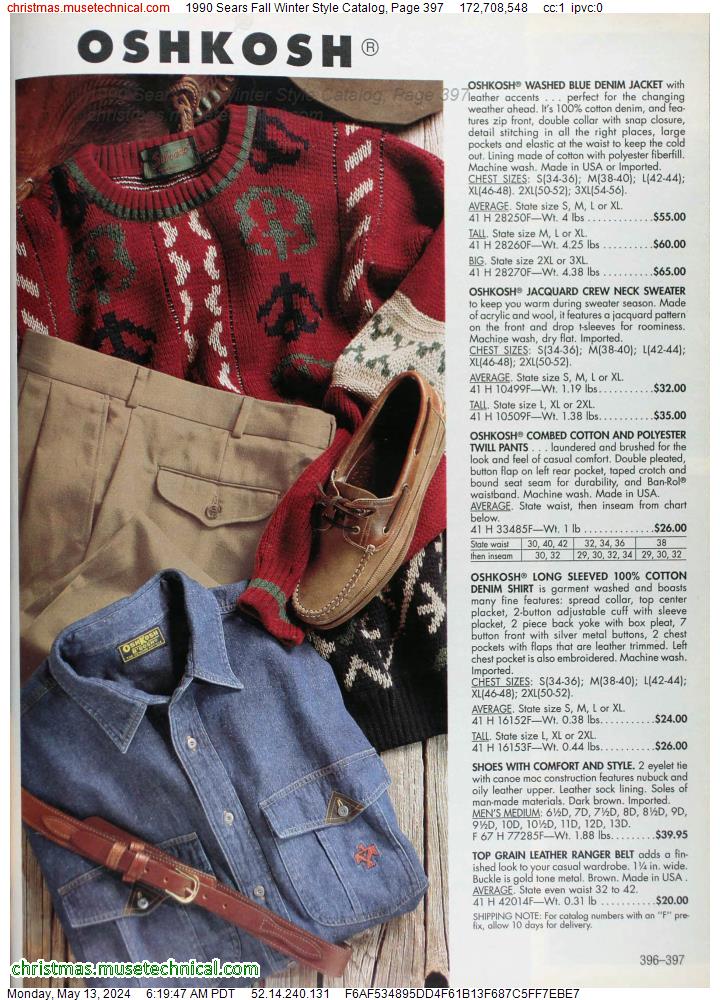 1990 Sears Fall Winter Style Catalog, Page 397