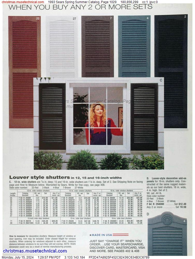 1993 Sears Spring Summer Catalog, Page 1029