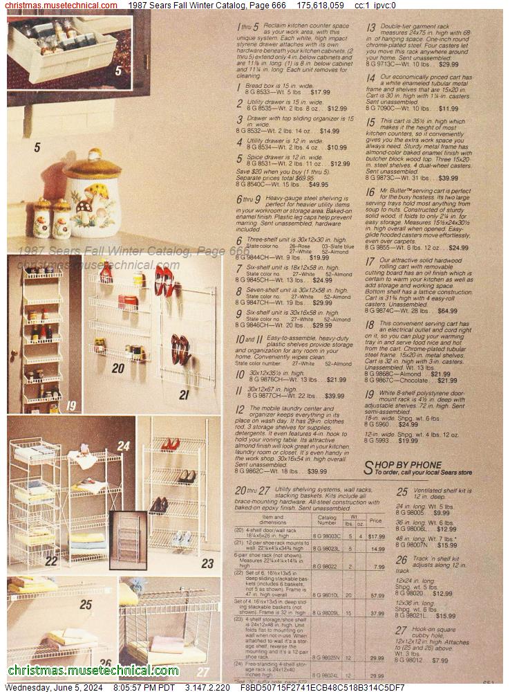 1987 Sears Fall Winter Catalog, Page 666