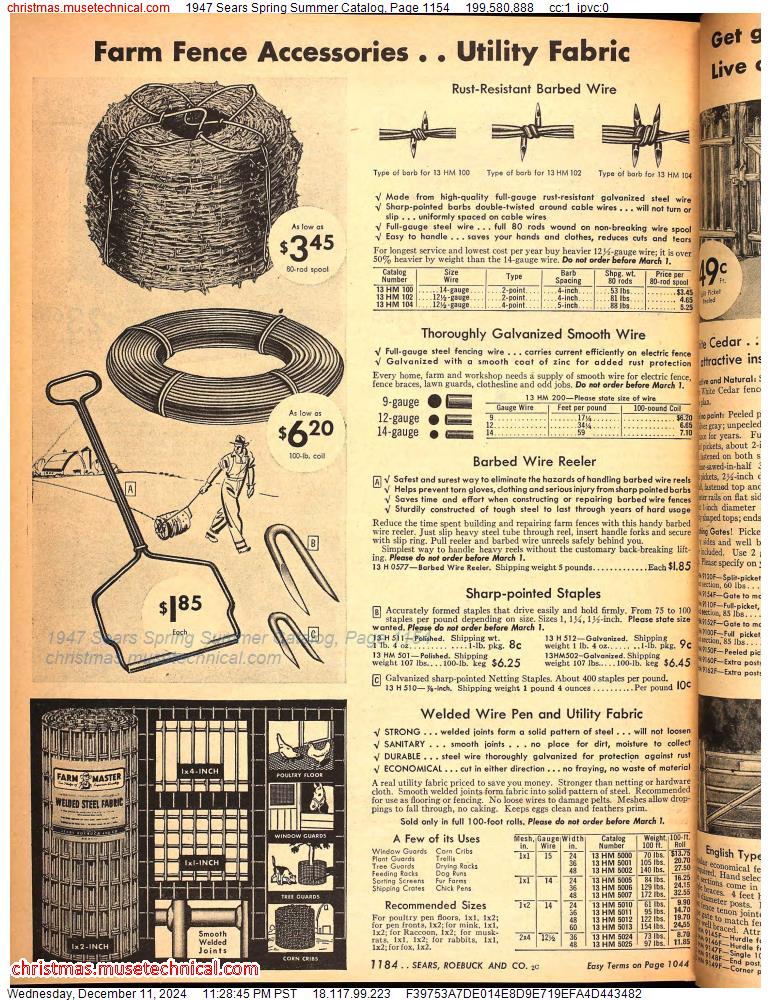 1947 Sears Spring Summer Catalog, Page 1154