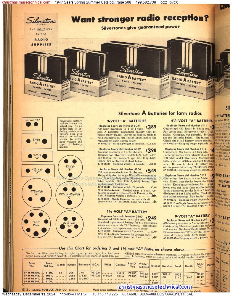 1947 Sears Spring Summer Catalog, Page 508