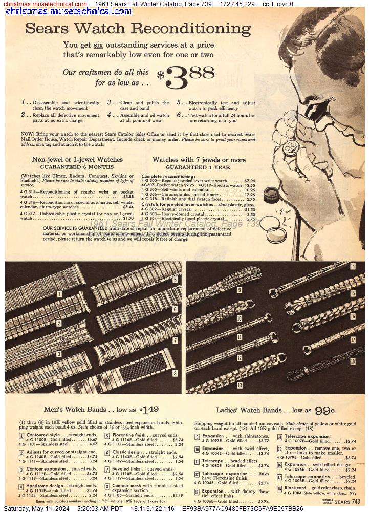 1961 Sears Fall Winter Catalog, Page 739
