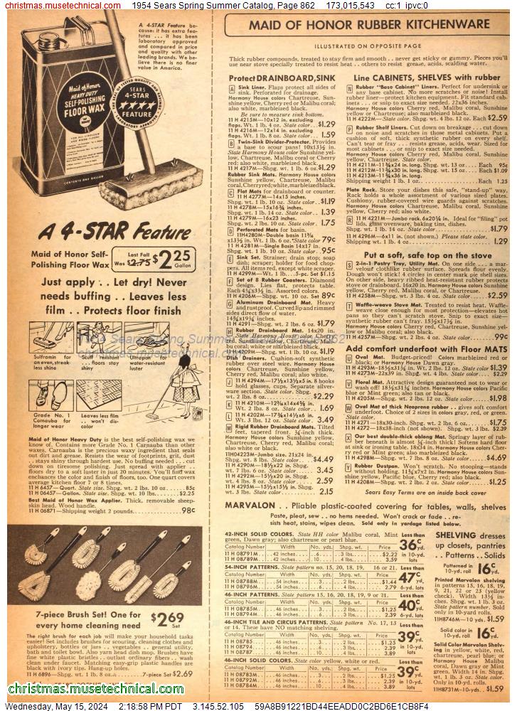 1954 Sears Spring Summer Catalog, Page 862