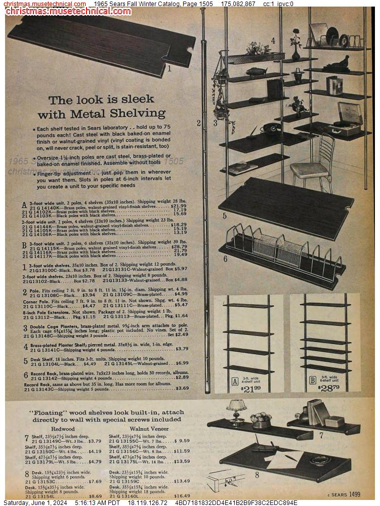 1965 Sears Fall Winter Catalog, Page 1505