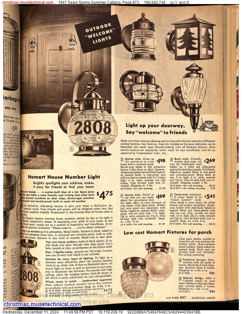 1947 Sears Spring Summer Catalog, Page 873