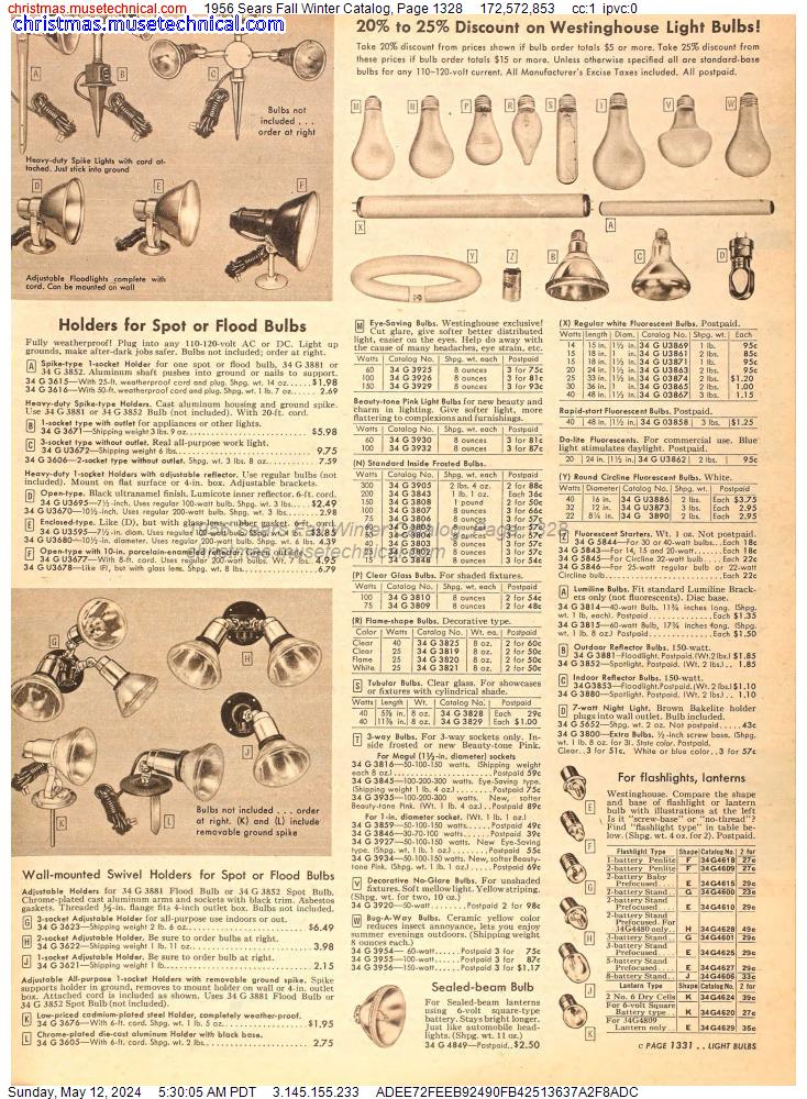 1956 Sears Fall Winter Catalog, Page 1328