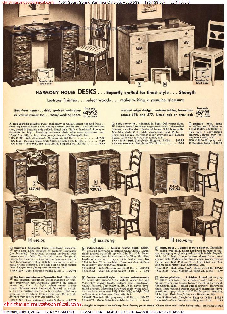 1951 Sears Spring Summer Catalog, Page 583