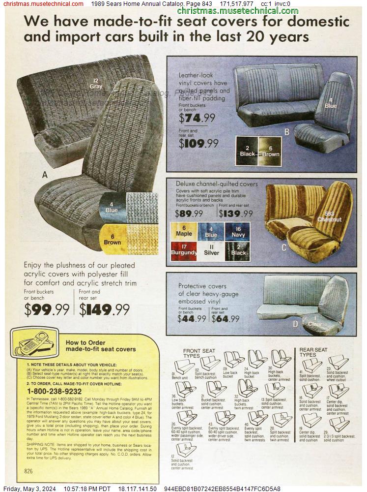 1989 Sears Home Annual Catalog, Page 843