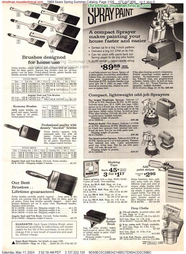 1969 Sears Spring Summer Catalog, Page 1105