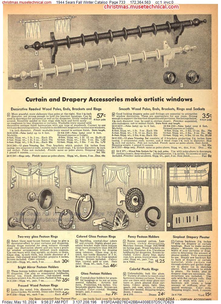1944 Sears Fall Winter Catalog, Page 733