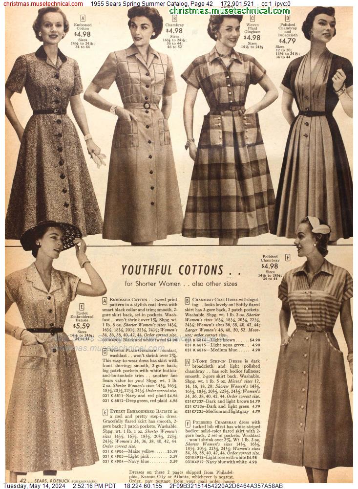 1955 Sears Spring Summer Catalog, Page 42