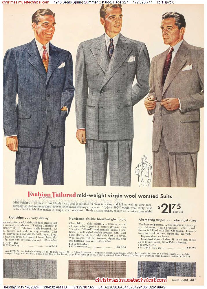 1945 Sears Spring Summer Catalog, Page 327 - Catalogs & Wishbooks