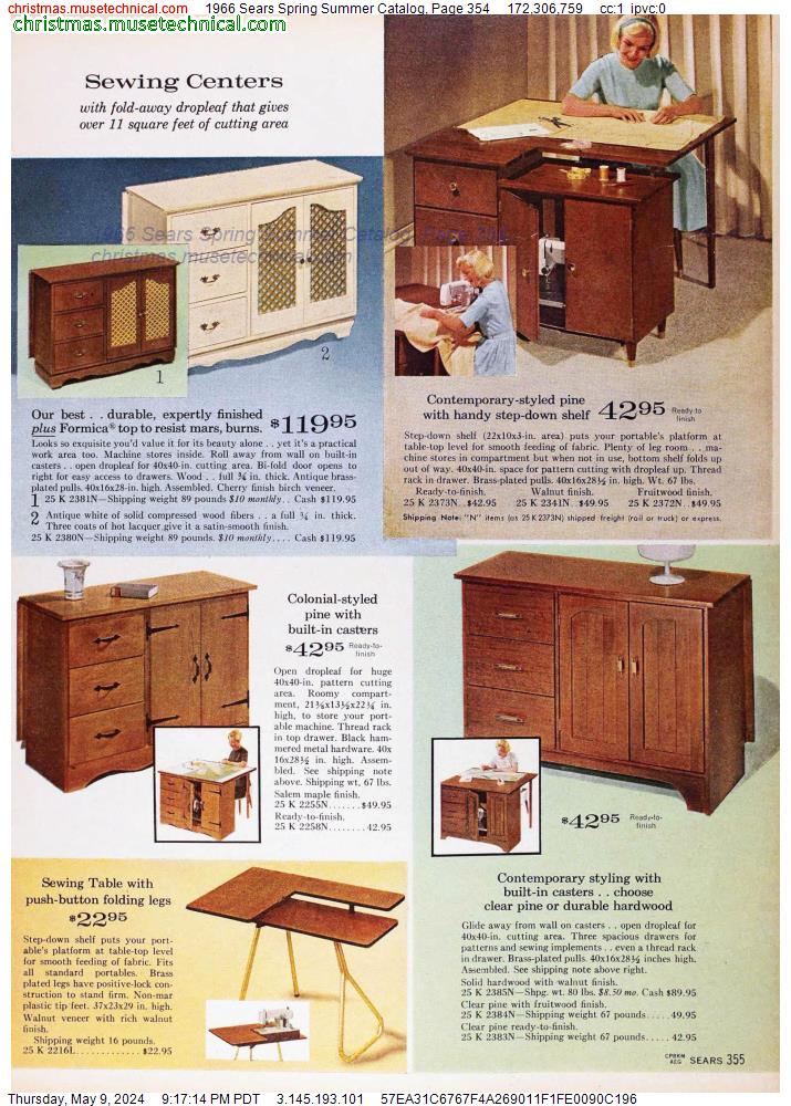 1966 Sears Spring Summer Catalog, Page 354