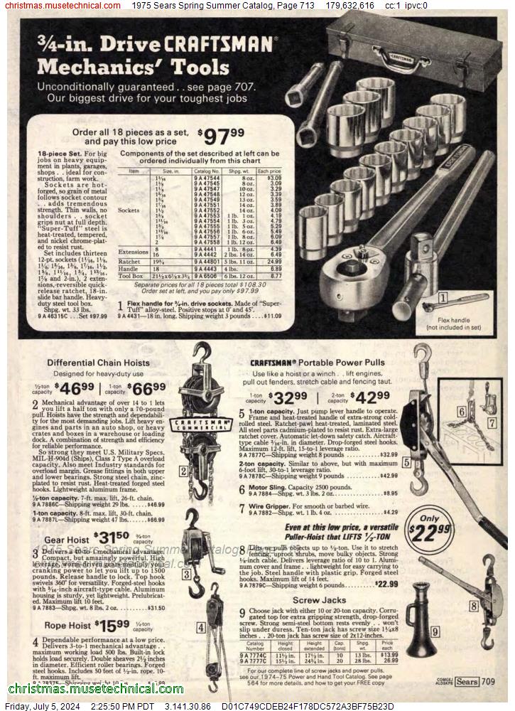 1975 Sears Spring Summer Catalog, Page 713
