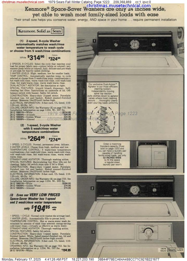 1979 Sears Fall Winter Catalog, Page 1223