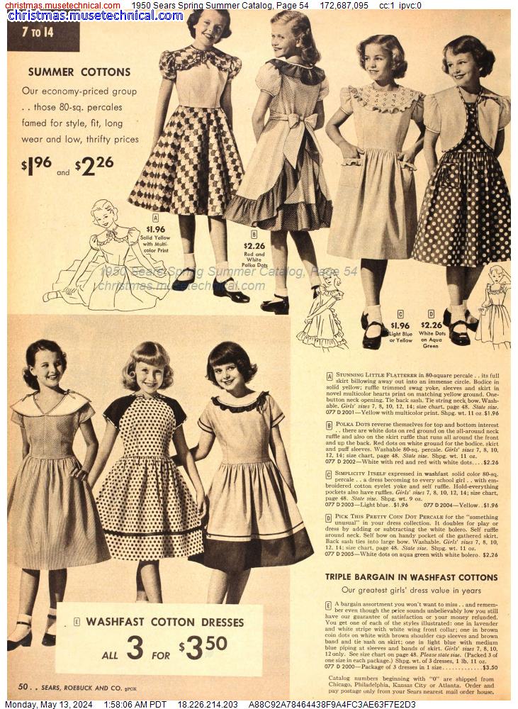 1950 Sears Spring Summer Catalog, Page 54