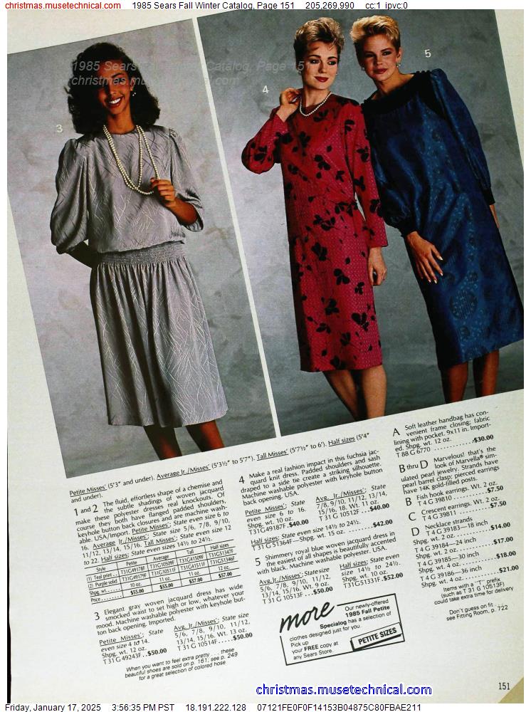 1985 Sears Fall Winter Catalog, Page 151