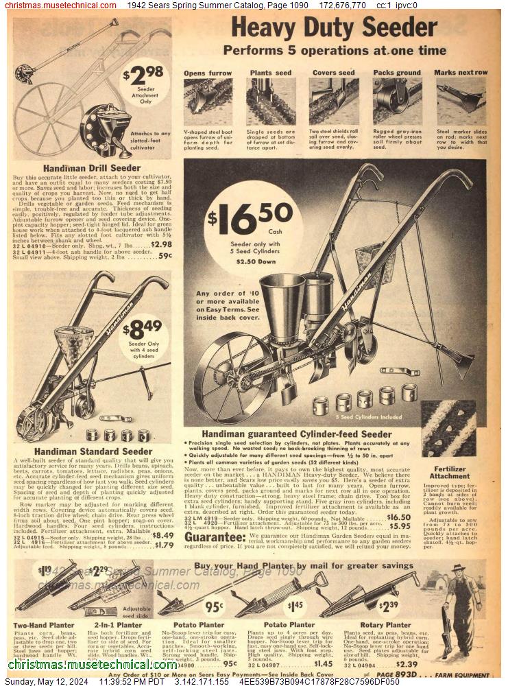 1942 Sears Spring Summer Catalog, Page 1090