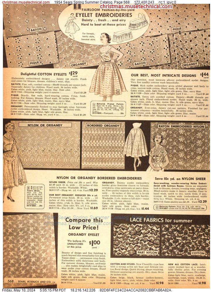 1954 Sears Spring Summer Catalog, Page 568