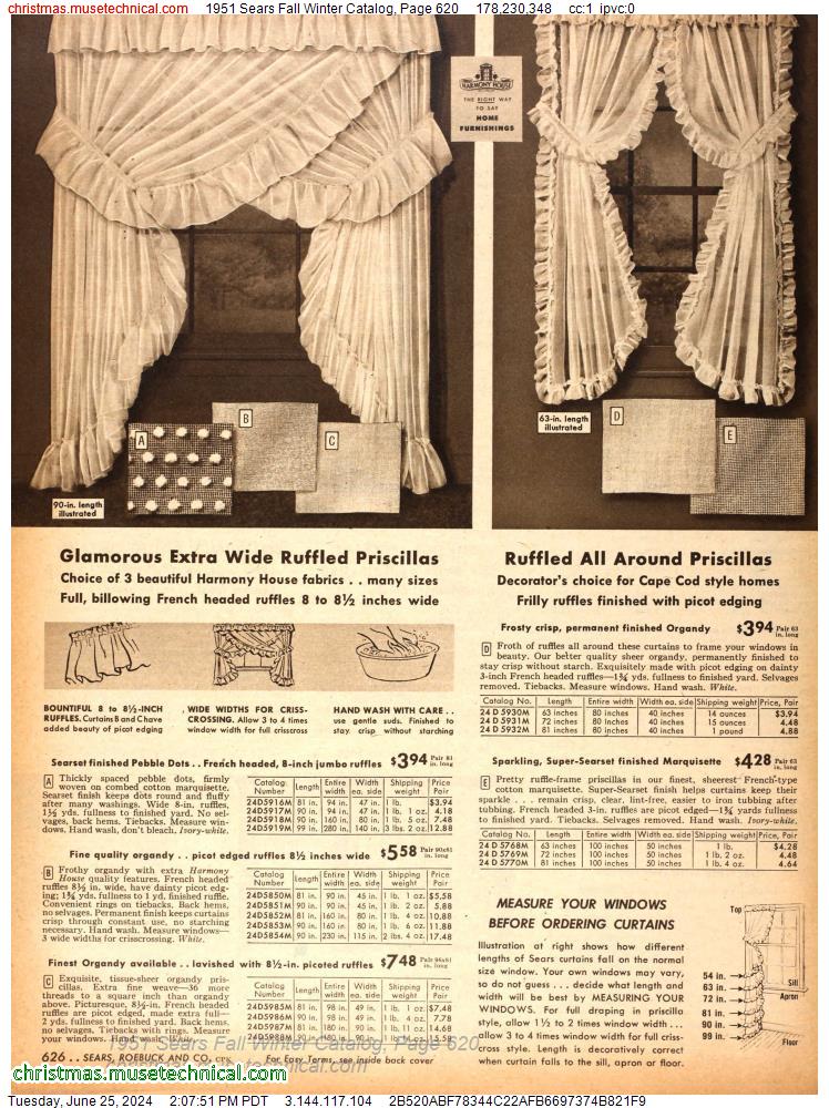 1951 Sears Fall Winter Catalog, Page 620
