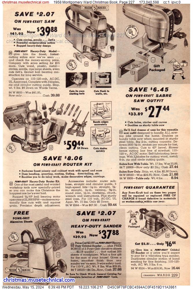 1958 Montgomery Ward Christmas Book, Page 227