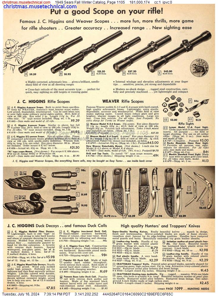 1949 Sears Fall Winter Catalog, Page 1105