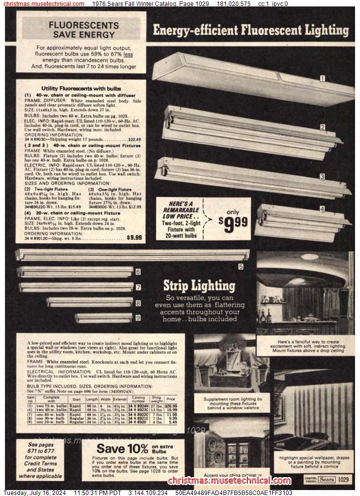 1976 Sears Fall Winter Catalog, Page 1029