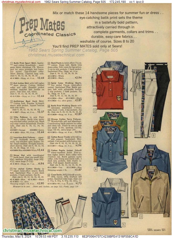 1962 Sears Spring Summer Catalog, Page 505