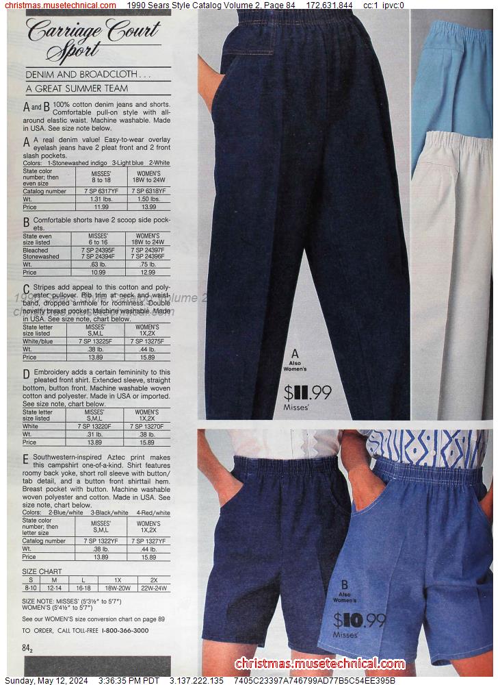 1990 Sears Style Catalog Volume 2, Page 84