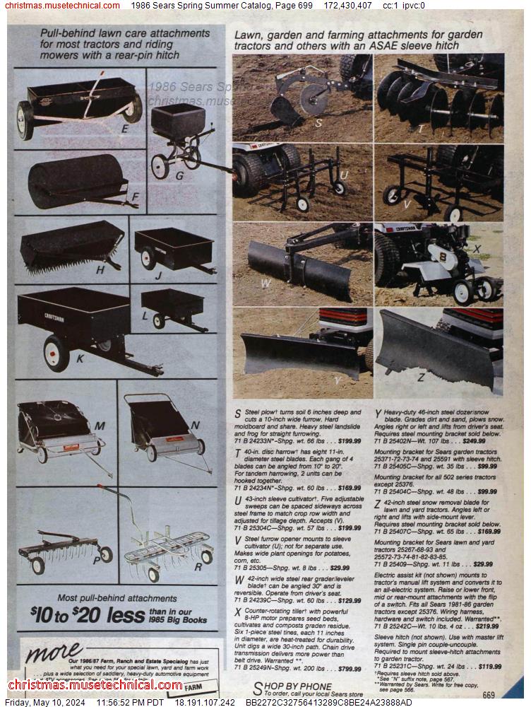 1986 Sears Spring Summer Catalog, Page 699